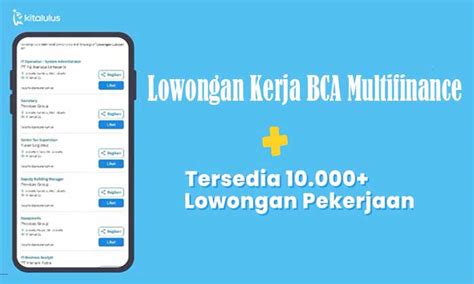 Lowongan Kerja BCA Multifinance Terbaru Januari 2023