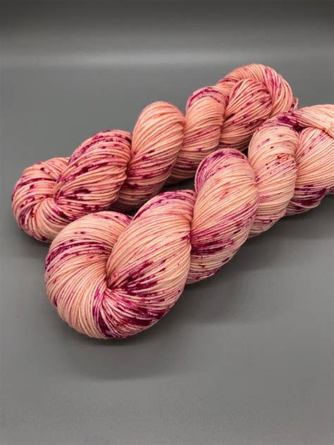 Hand Dyed Yarn Superwash Merino Wool Peach Pink Fingering Etsy