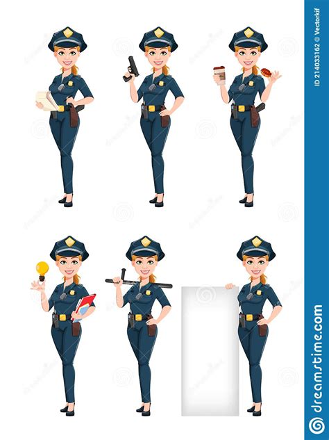 police woman in uniform female police officer stock vector illustration of adult crime