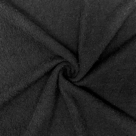 Black Terry Cloth Fabric 45 Wide 100 Cotton Sold By The Etsy