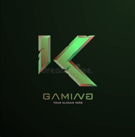 Initial Letter K Gaming Esports Style Logo Template Stock Vector