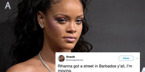 watch rihanna attends ceremony to name street after her comic sands