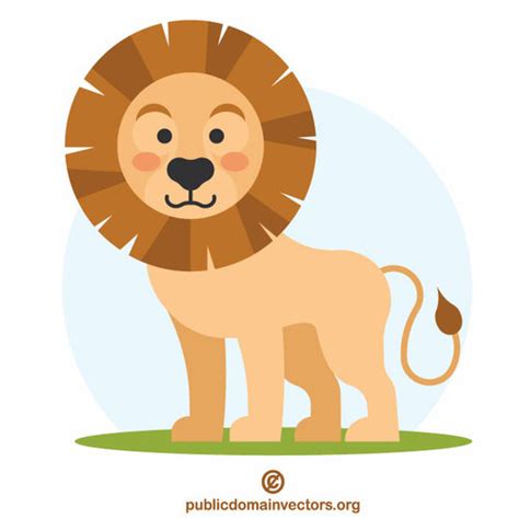 Lion Cartoon Vector Clip Art Public Domain Vectors