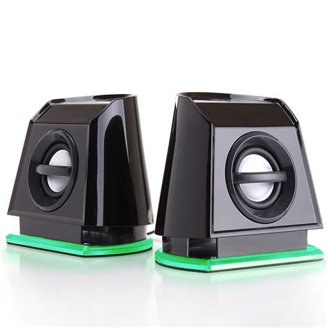 Gogroove Basspulse 2mx Usb Computer Speakers With Green Led Lights