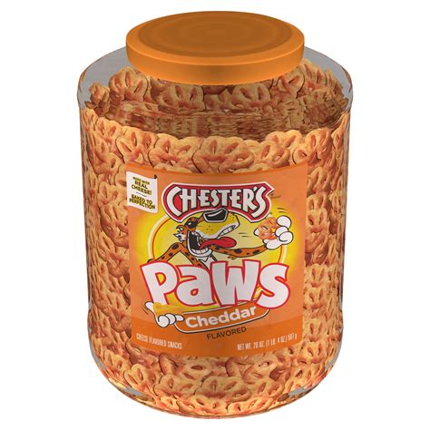 Chesters Paws Cheese Flavored Snacks Barrel 20 Oz