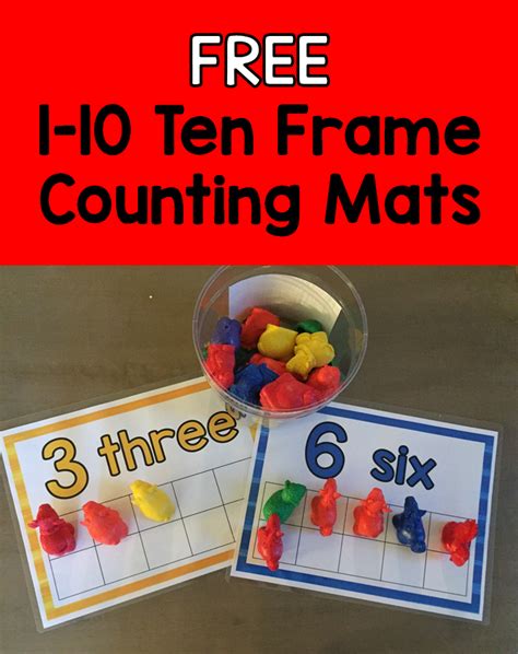 Ten Frame Counting Mats 1 10 Freebie Ten Frame Numbers Preschool
