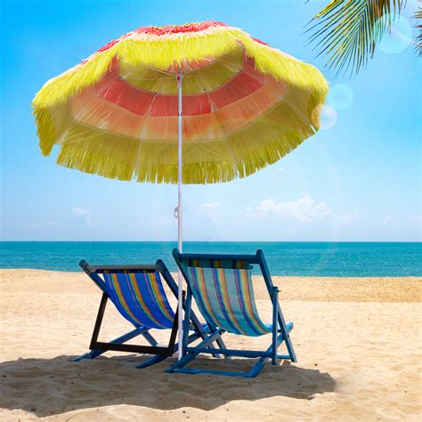 Patio Garden Hawaii Beach Sun Umbrella Sunshade Hawaiian Folding