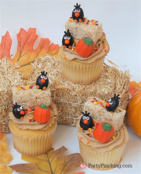 Crow Cupcakes For Harvest Halloween Fall Autumn Thanksgiving Parties