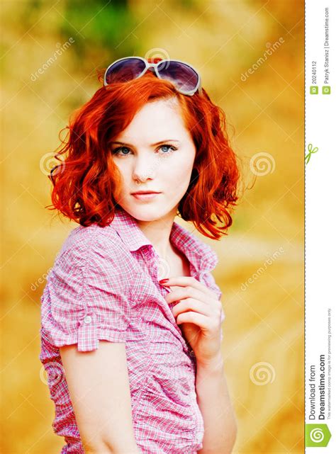 Beautiful Young Girl With Red Hair Stock Photo Image Of Beauty Green 20240112