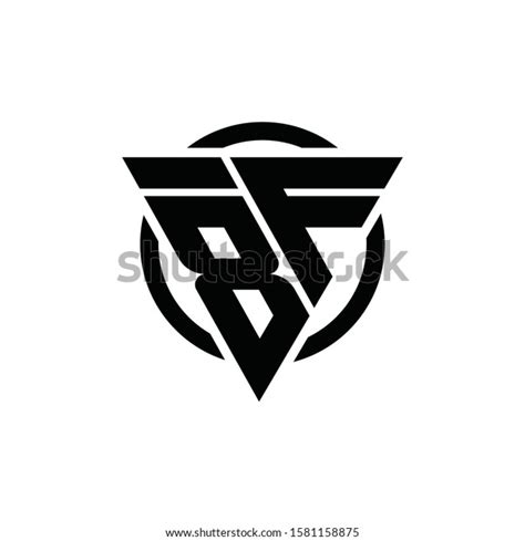 8f F8 Triangle Logo Circle Monogram Stock Vector Royalty Free