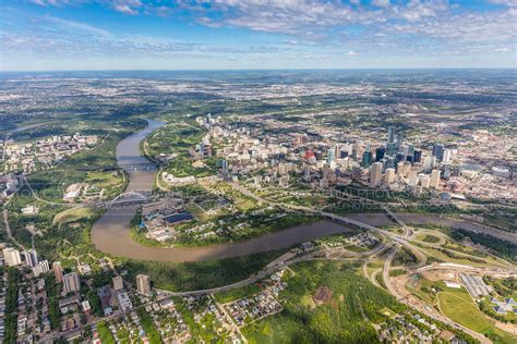 Aerial Photo Downtown Edmonton Skyline