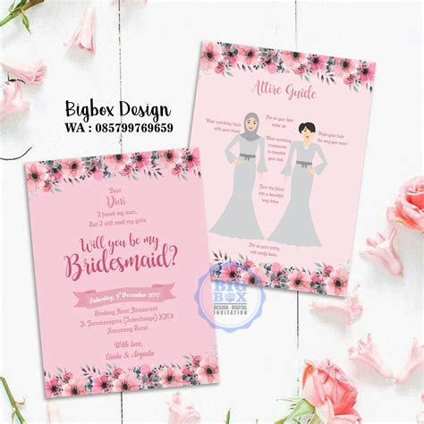 Kartu Ucapan Bridesmaid Bahasa Indonesia Bridesmaid Card Undangan