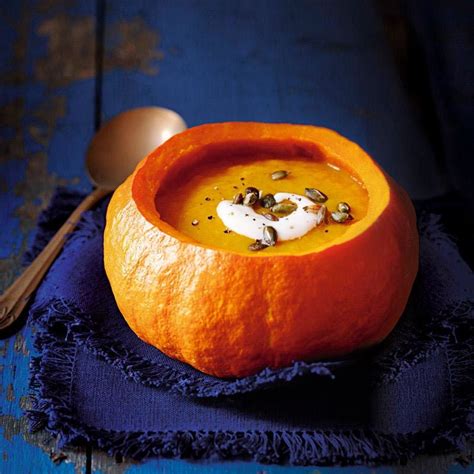 Pumpkin Soup In A Pumpkin Bowl Healthy Recipe Ww Uk