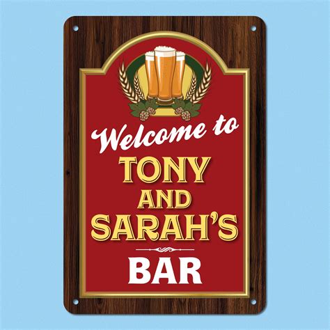 Personalised Bar Sign Home Bar Sign Personalised Home Pub Etsy