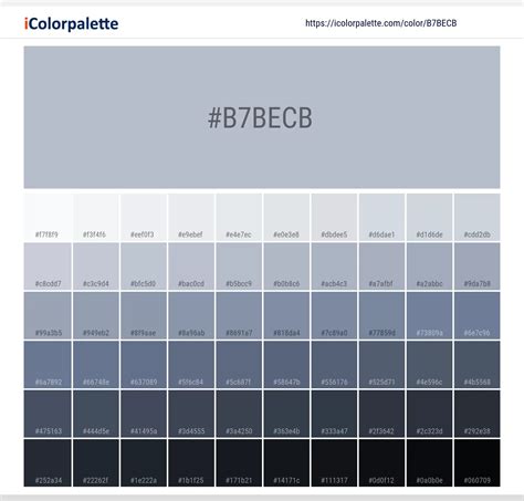 Pantone 14 4106 Tpg Gray Dawn Color Hex Color Code B7becb
