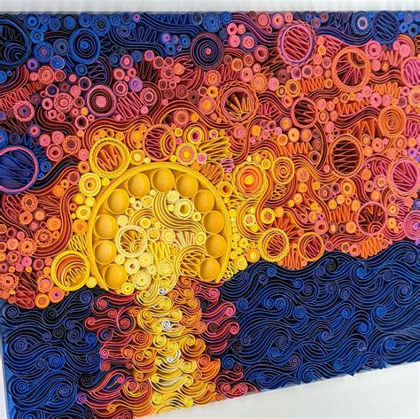 Patterned Sunset Me Quilling 2022 Art