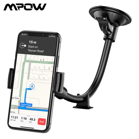 Mpow Universal Car Phone Holder Windshield Dashboard Long Arm Phone