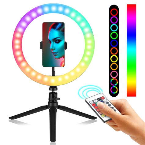 Selfie Ring Light 16 Color Rgb Ring Light With Tripod Standphone