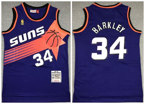 Men's Phoenix Suns #34 Charles Barkley Purple NBA 1992-93 Throwback Stitched Jersey [Phoenix 