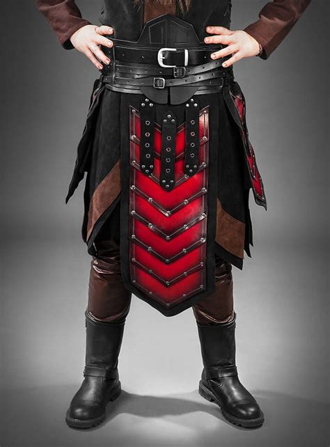 Armour Belt Dwarf Colour Black Red Black Red Leather Armor