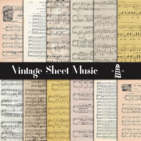 Vintage Sheet Music Paper By North Sea Studio