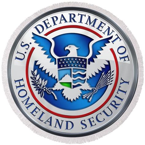 department of homeland security d h s emblem on blue velvet round beach towel for sale by