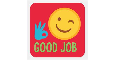 Good Job Emoji Square Sticker