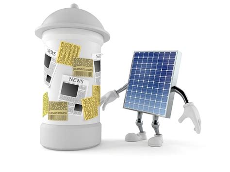Fotovoltaikus Panelkarakter Reklámoszloppal témájú stock fotó - Kép ...