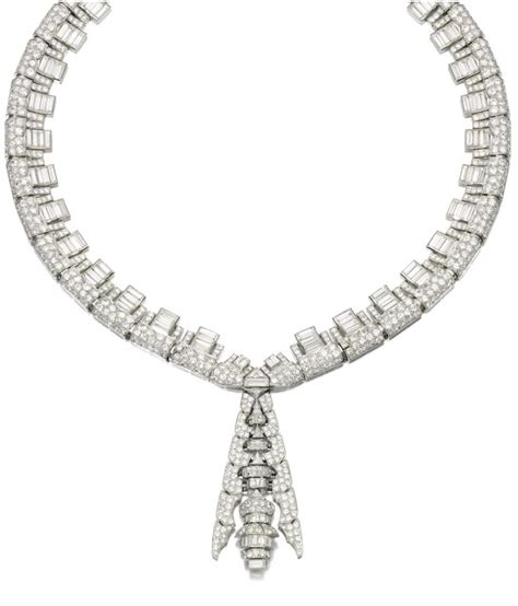 An Art Deco Diamond Necklace Janesich 1930s Composed Of A Series Of