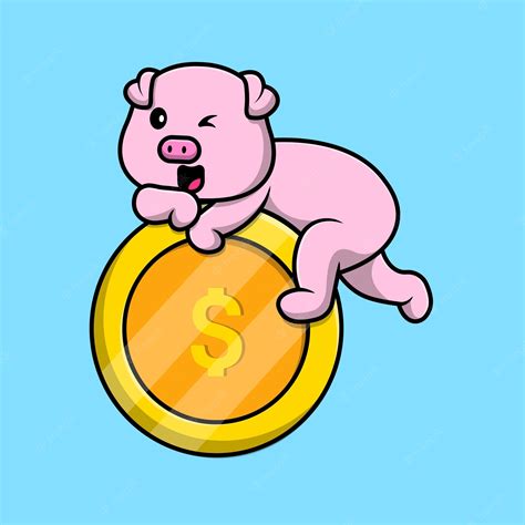 Premium Vector Cute Pig With Gold Coin Cartoon Vector Icon Illustration