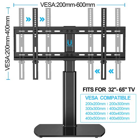 Fitueyes Universal Tv Standbase Tabletop Tv Stand With Wall Mount For