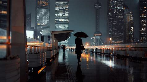 Rainy Night In Shanghai Wallpaper Backiee