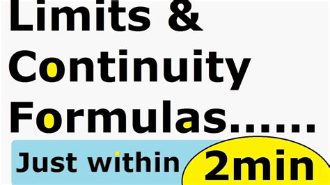 It is a page for all of us to gather together and talk about all the interesting tricks in mathematics. Limits and Continuity Calculus Formulas ! Amazing TRICK ...