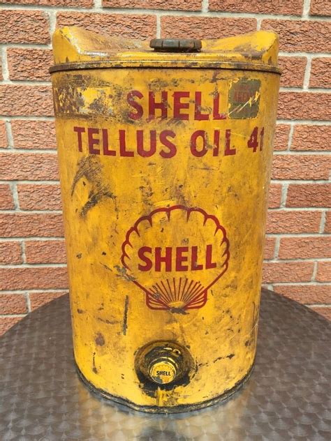 Vintage Retro Oil Can Large Shell Oil Can Shell Tellus Oil 41