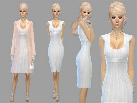 Celeste25s White Dress Simple But Elegant White Dress Dresses Sims