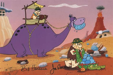 Fred And Barney At Work Flintstones Print Hanna Barbera Classic Cartoon