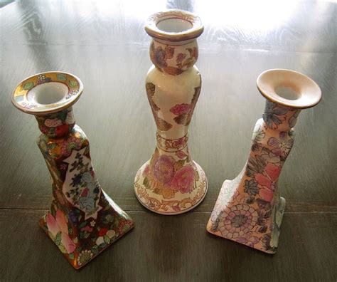 Vintage Porcelain Candle Holders Set Of 3 Porcelain Etsy Porcelain