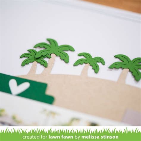 Lawn Fawn Intro Tropical Backdrop Sandy Beach Accents Palm Tree