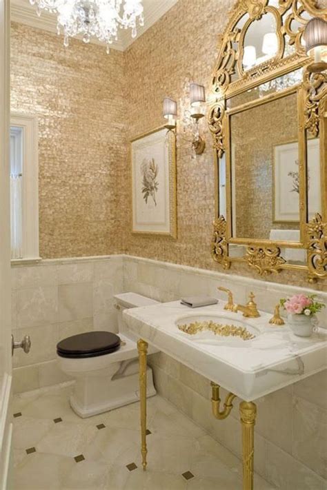 25 Refined White And Gold Bathrooms Digsdigs
