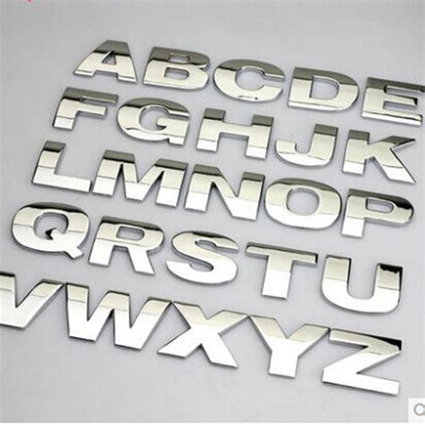 Car Metal Stickers English Letters Car Sticker A To Z And 0 To 9 Number