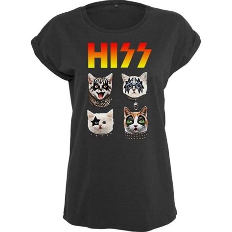Hiss Cats Womens Extended Shoulder T Shirt Womens From Tshirtgrill Uk
