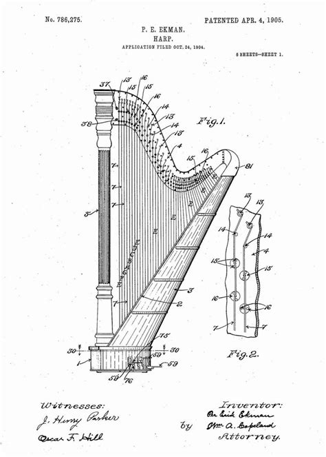 Harp Harp Patent Prints Print