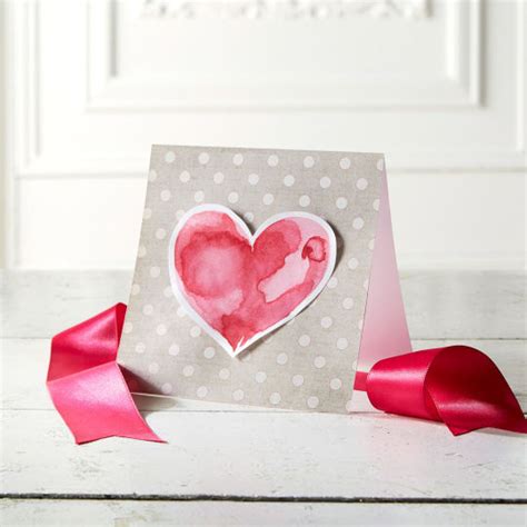 Watercolor Heart Valentines Day Card Valentine Crafts Valentine Day