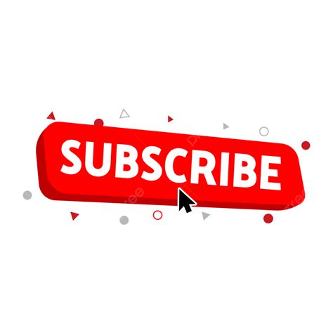 Red Subscribe Button With Mouse Design Subscribe Button Subscribe