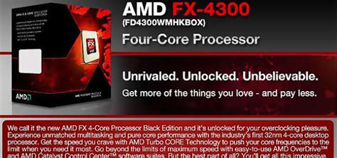 Amd Fx 4300 Vishera Quad Core Processor Model Fd4300wmhkbox Pc Nerd