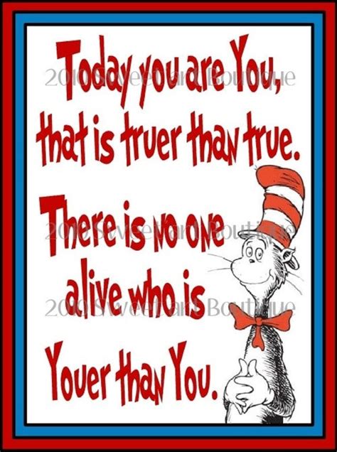 Dr Seuss Art Print Today You Are You Kids Nursery Baby Wall