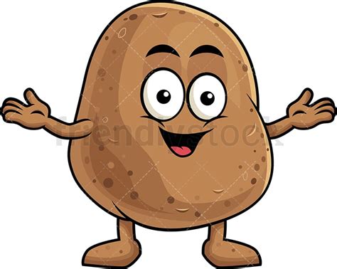 Happy Potato Character Cartoon Vector Clipart Friendlystock