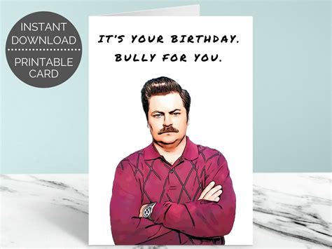 Parks And Recreation Birthday Card Parks And Rec Ron Etsy