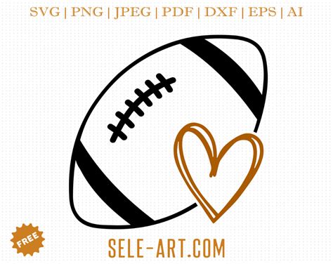 Free Football With Heart Svg Free Svg With Seleart Free Svg Free