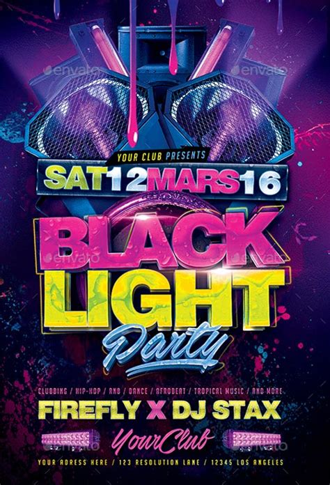 Download The Black Light Party Flyer Template For Photoshop